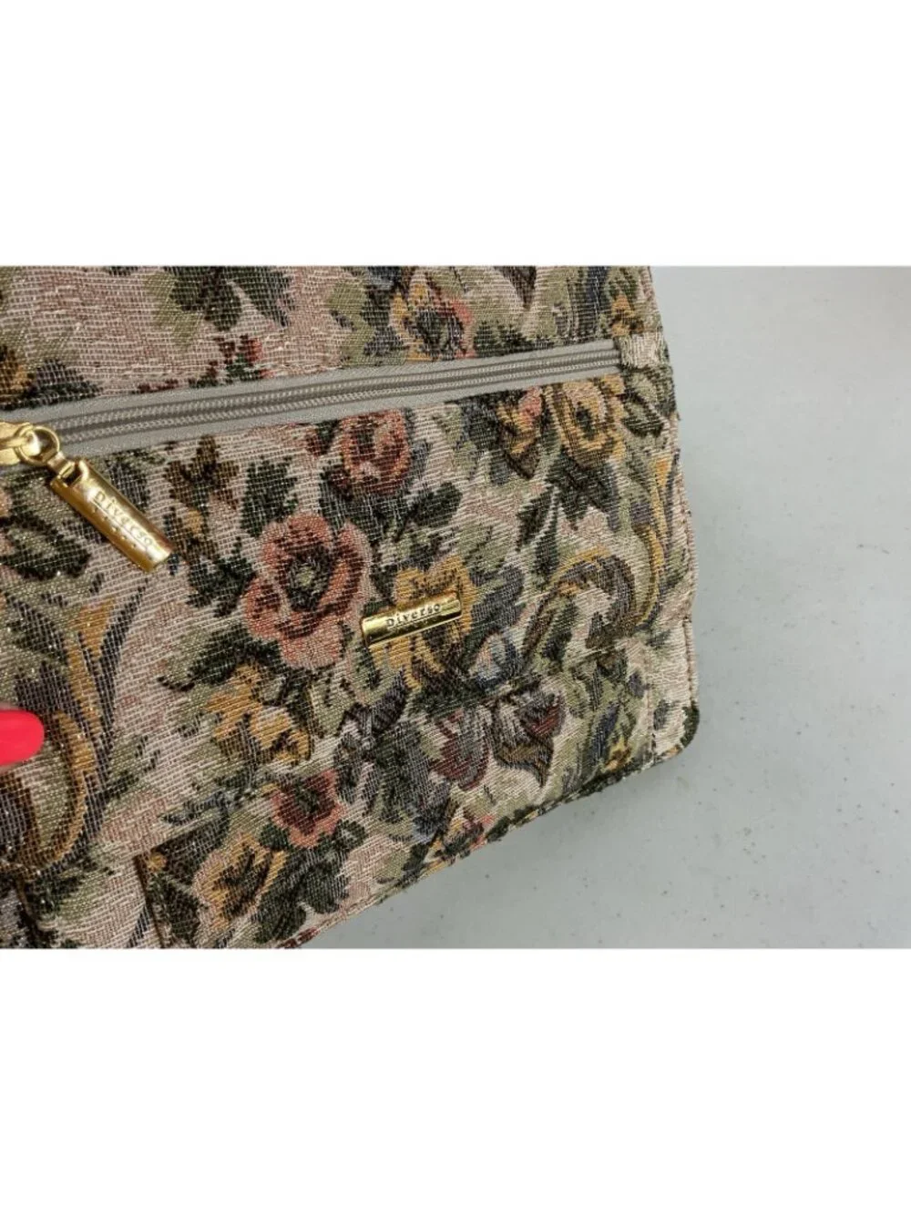 Vintage Floral Tapestry Tote Bag Satchel Made in Italy